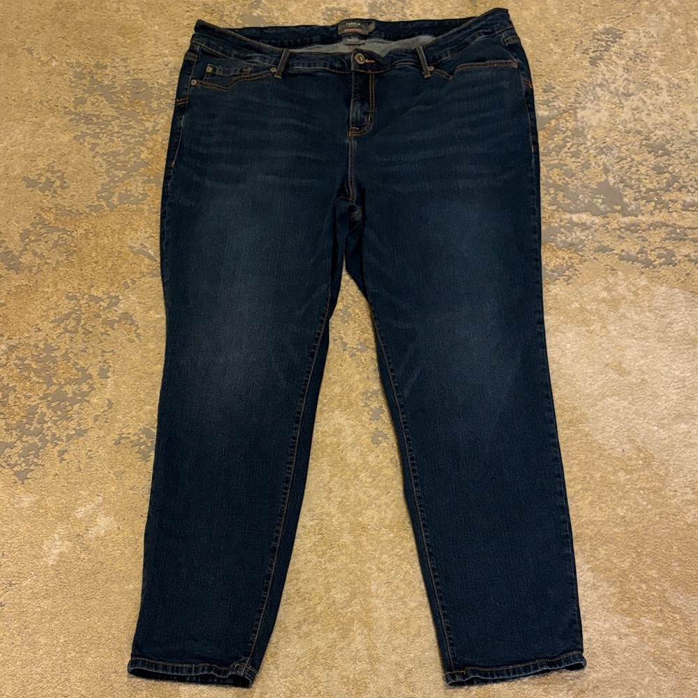 Torrid boyfriend straight vintage stretch Dark Blue Women's Jeans 22T